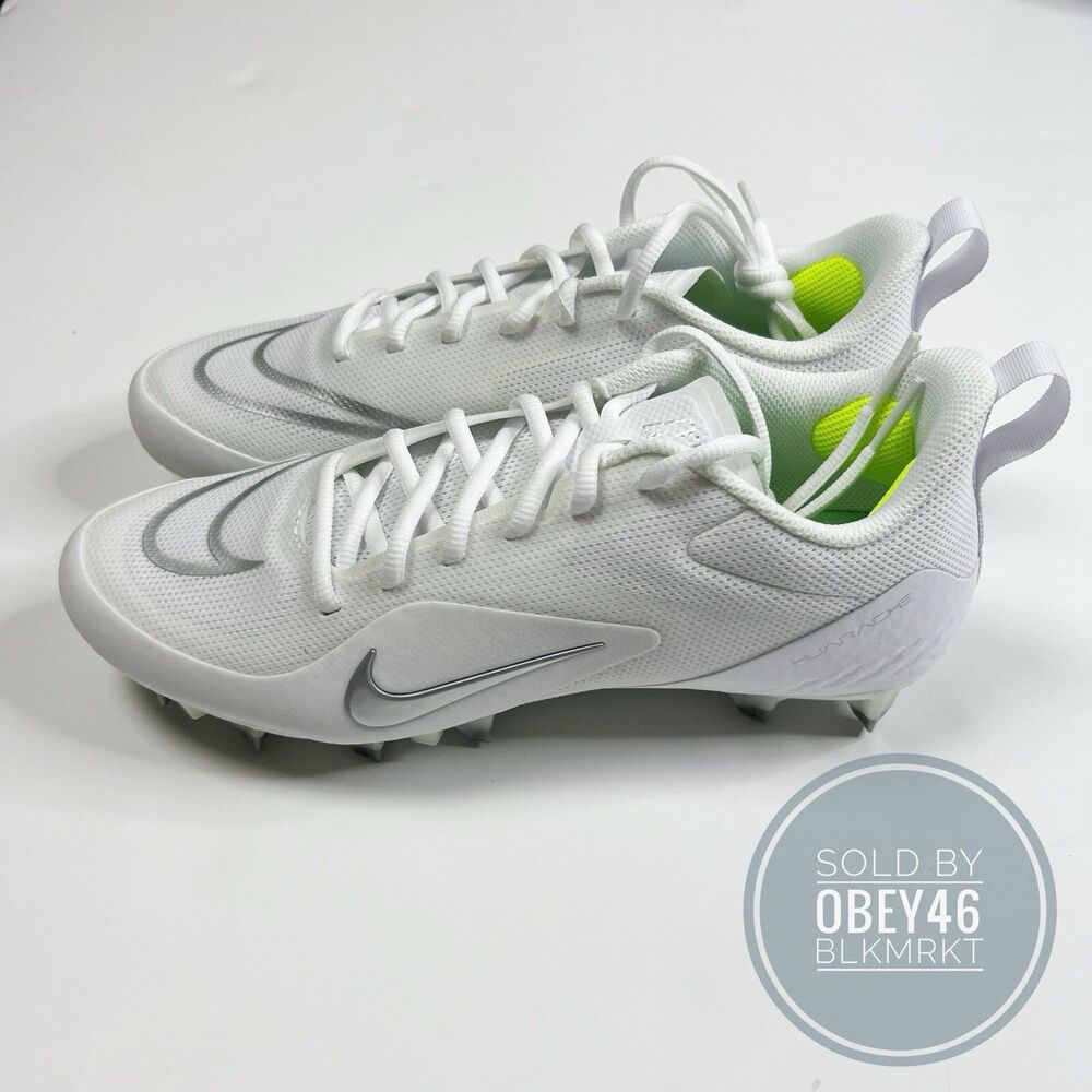 Nike Alpha Huarache 8 Pro LAX Lacrosse White Metallic Silver CW4439-100 13